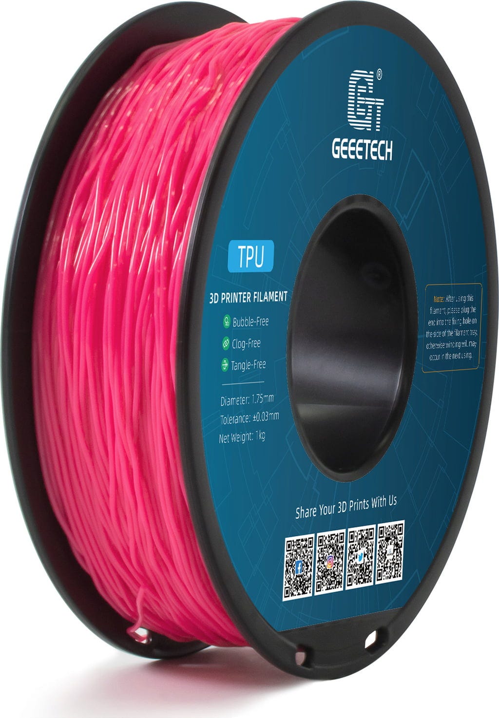 Filament GEEETECH TPU Różowy (PINK)