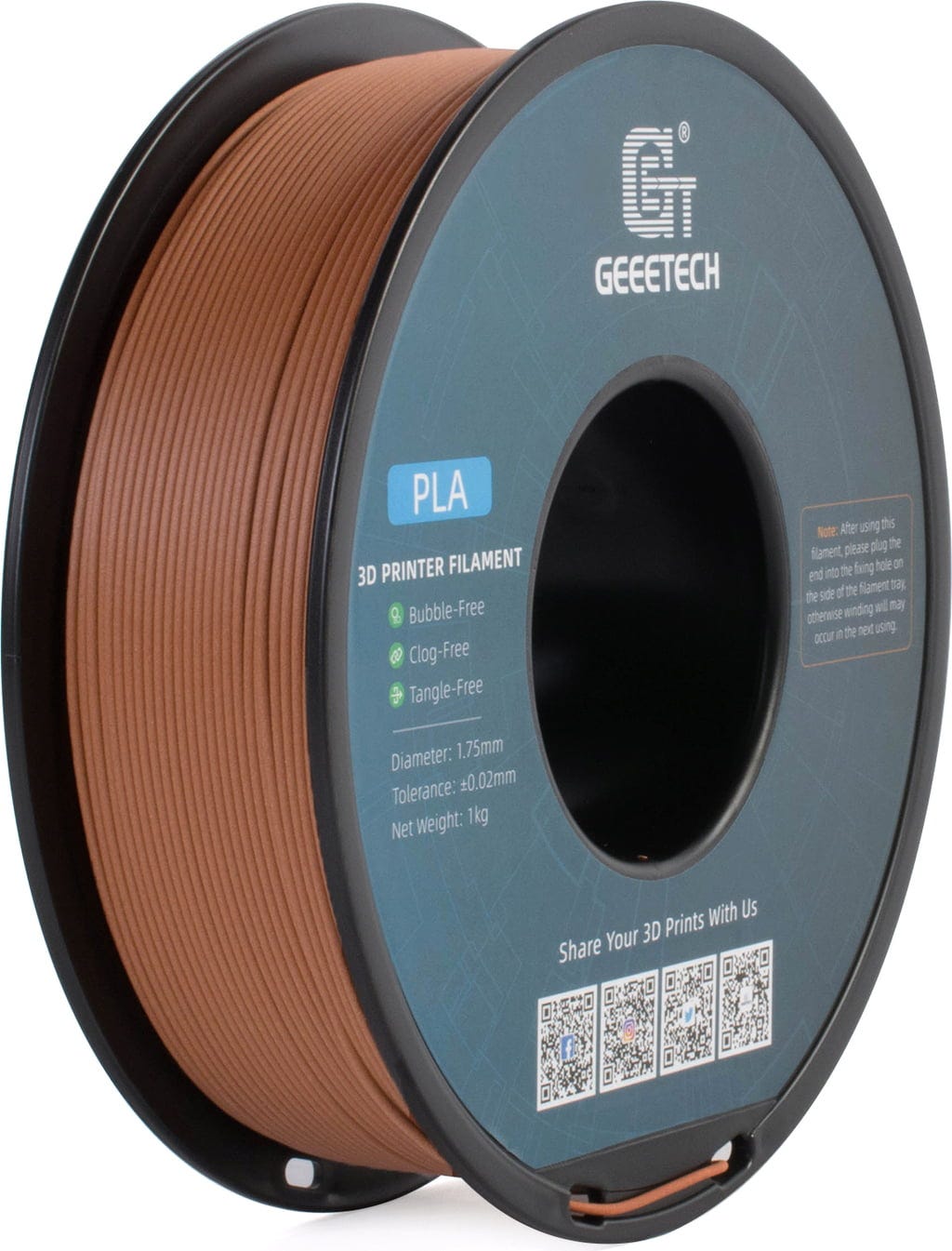 Filament GEEETECH PLA Brązowy Drewniany (BROWN WOOD)