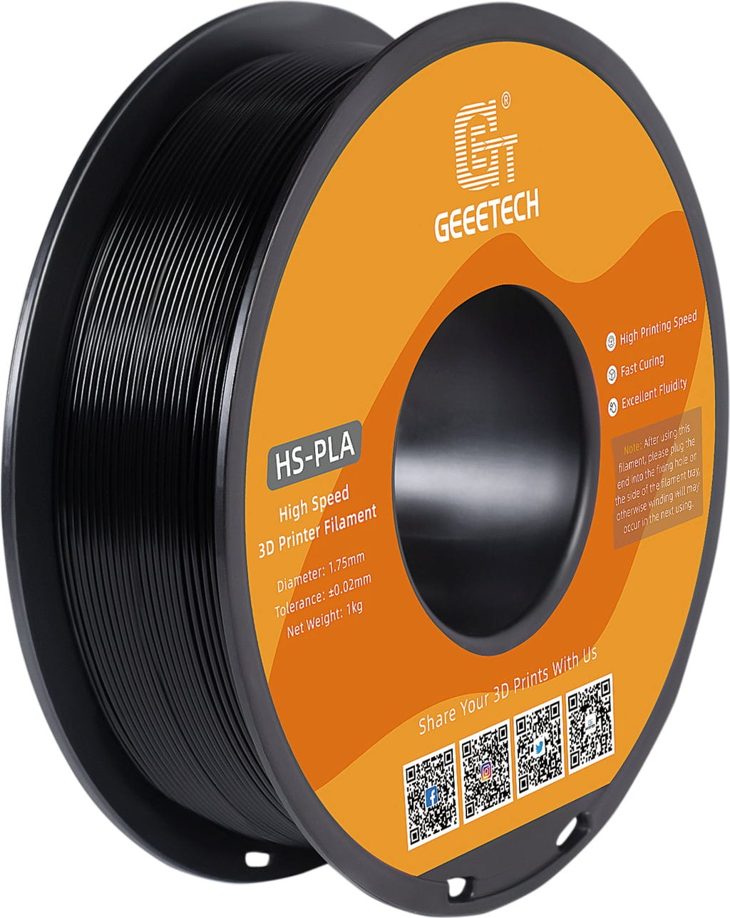 Filament GEEETECH PLA High-Speed Czarny (BLACK)