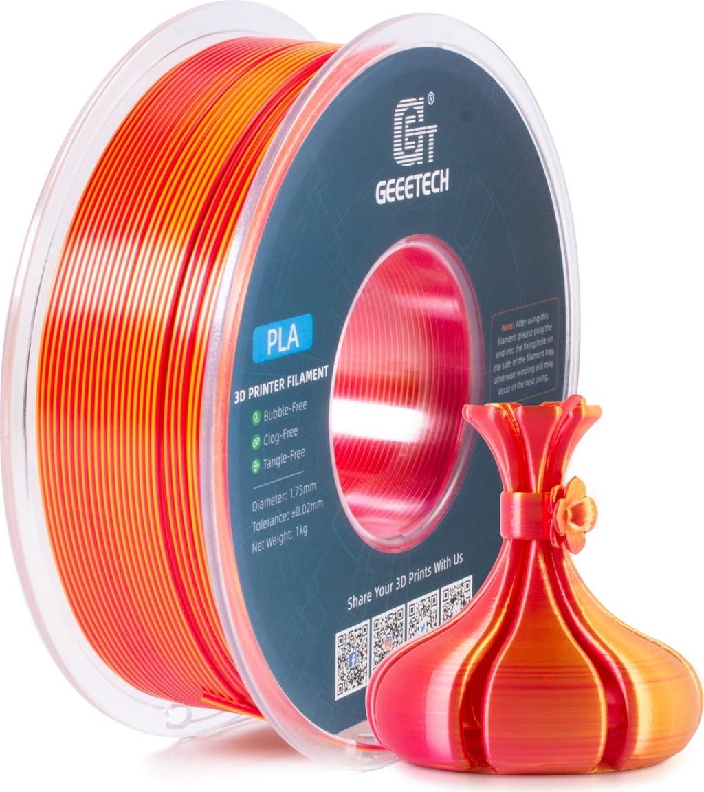 Filament GEEETECH PLA Czerwony Dwukolorowy Jedwabny (RED DUAL SILK)