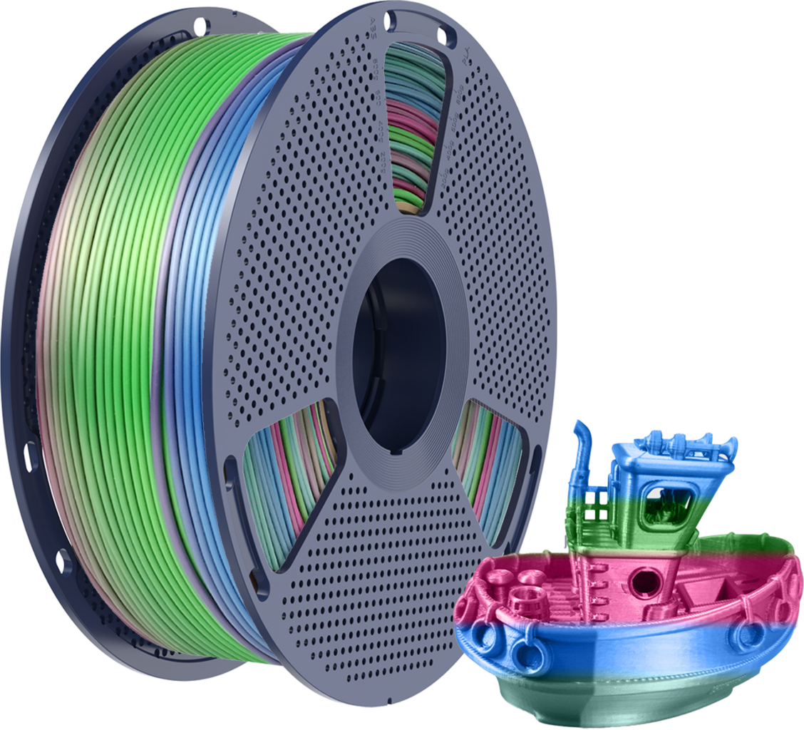 Filament SUNLU PLA Plus Żółty Tęczowy Jedwabny (YELLOW RAINBOW SILK)