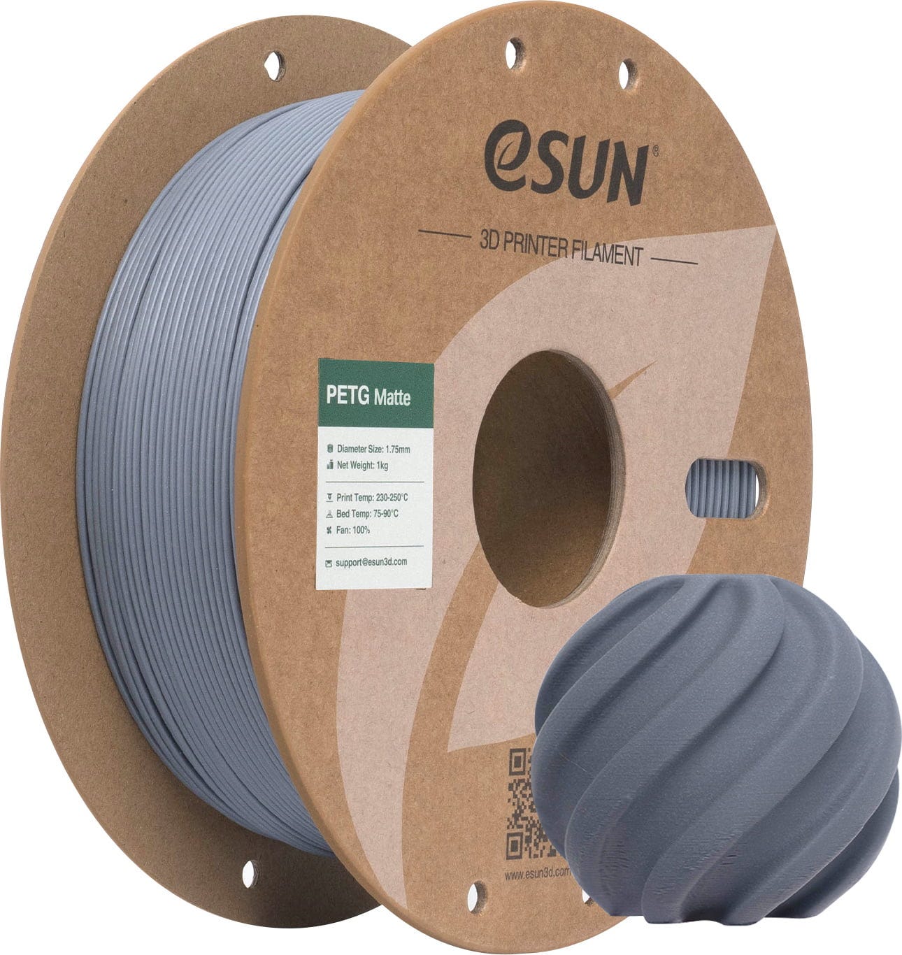 Filament eSUN PETG High-Speed Szary Matowy (GRAY MATTE)