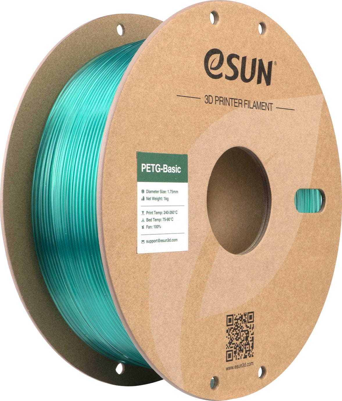 Filament eSUN PETG Zielony Przezroczysty (GREEN TRANSPARENT)