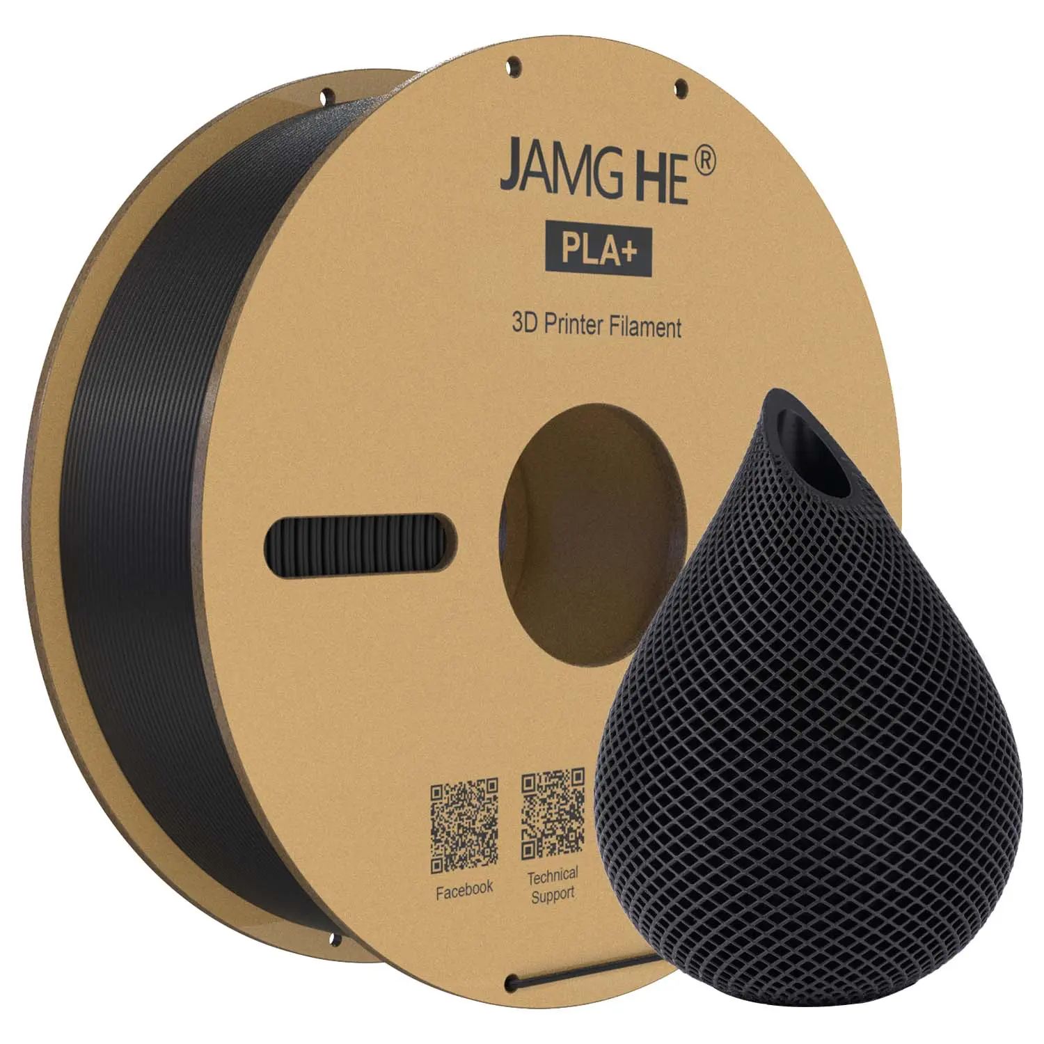 Filament jamghe PLA Plus Czarny (BLACK)