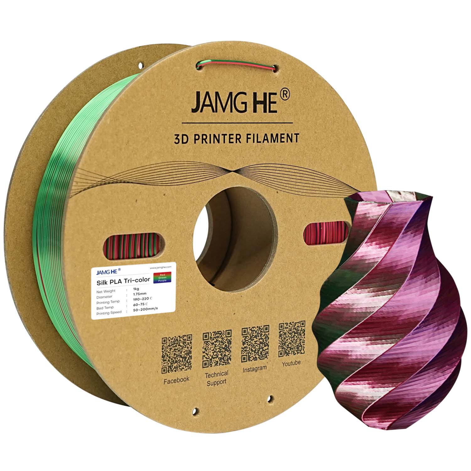 Filament jamghe PLA High-Speed Czerwony Jedwabny (RED SILK)