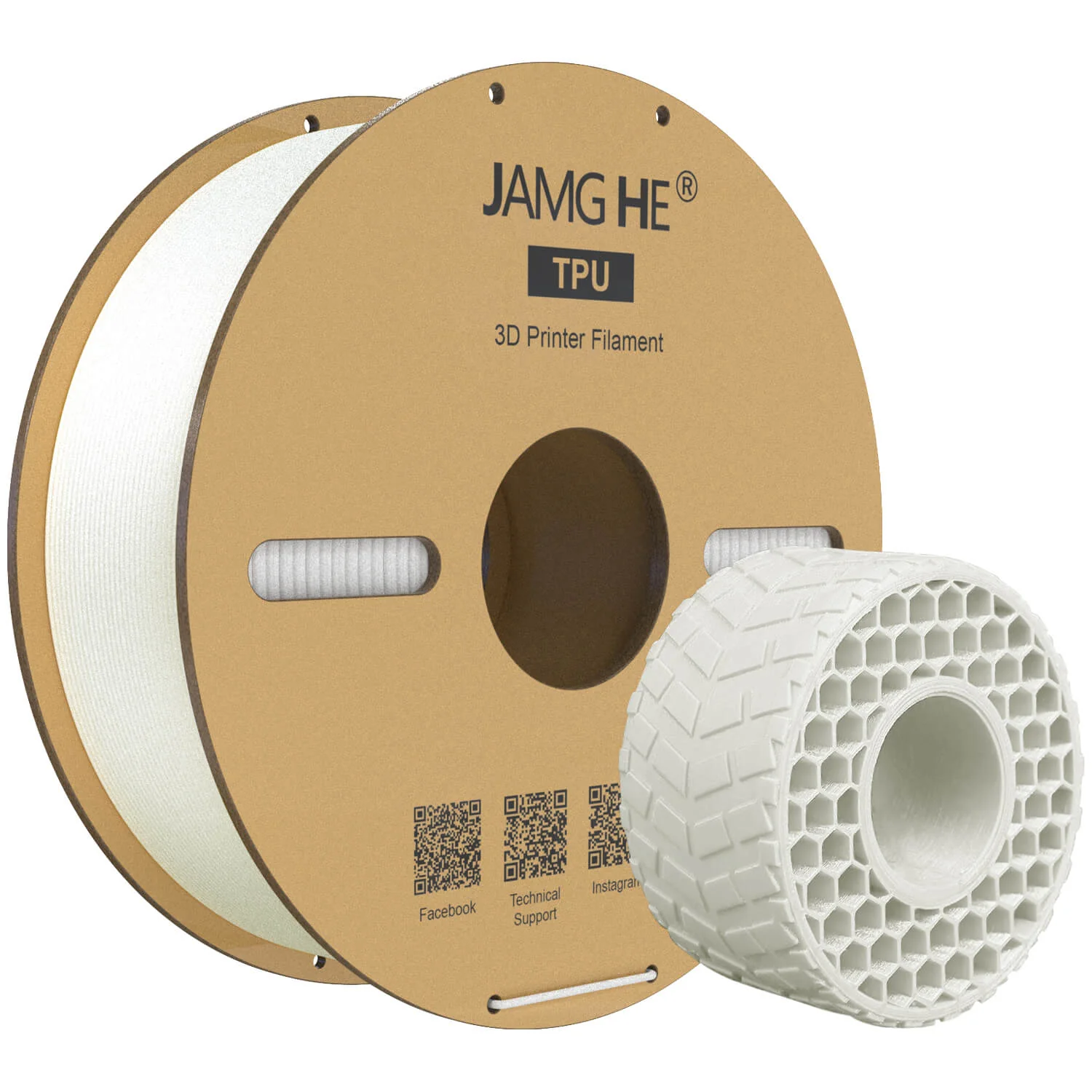 Filament jamghe TPU High-Speed Biały (WHITE)
