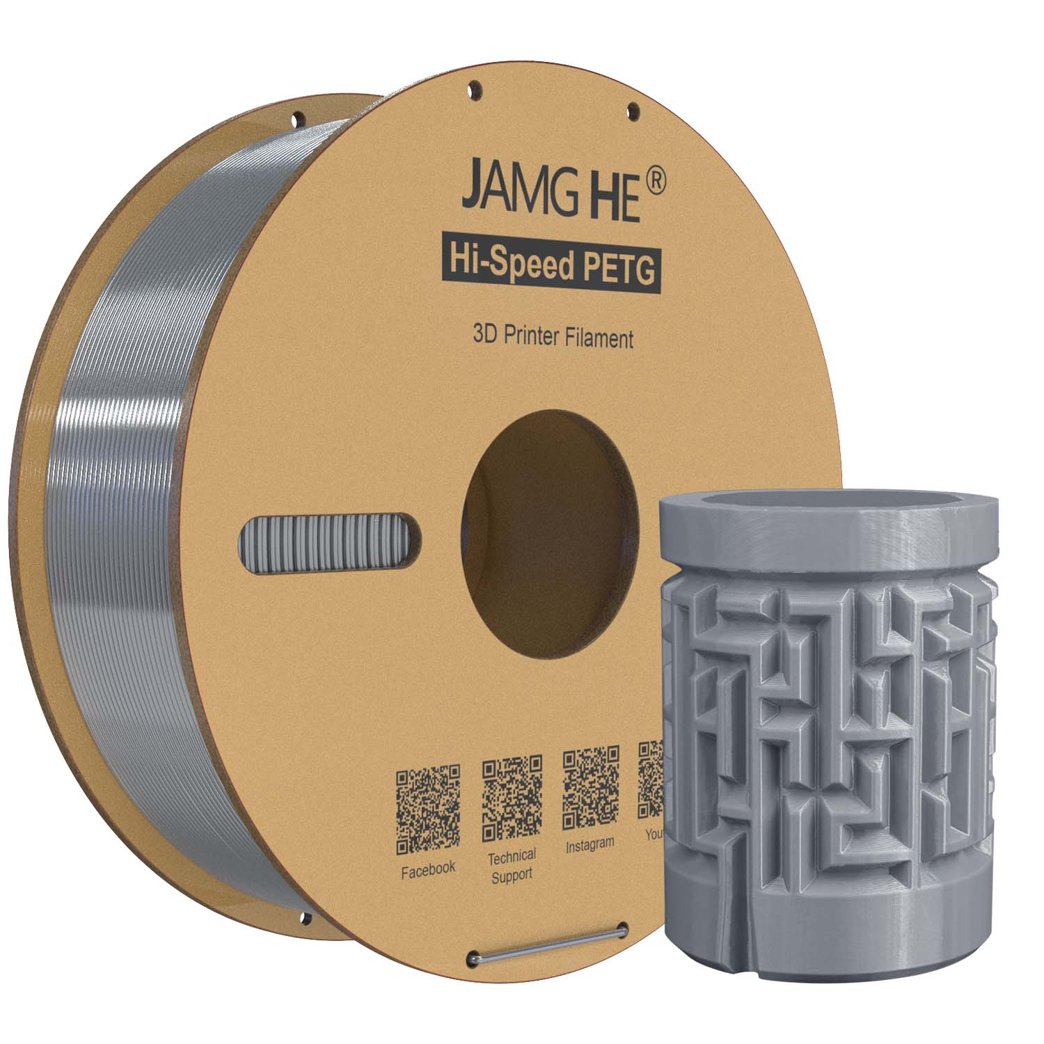 Filament jamghe PETG High-Speed Szary (GRAY)