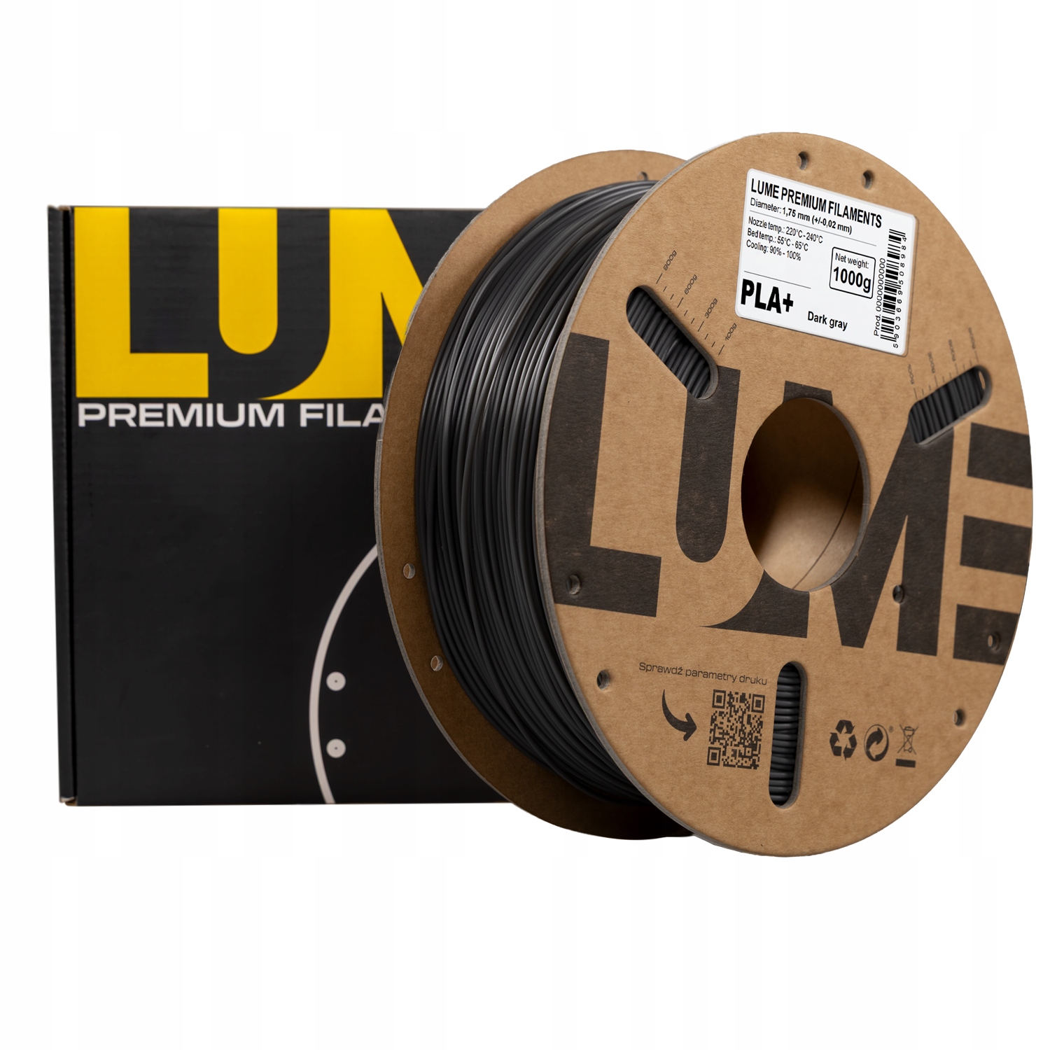 Filament LUME PLA Plus Szary (GRAY)