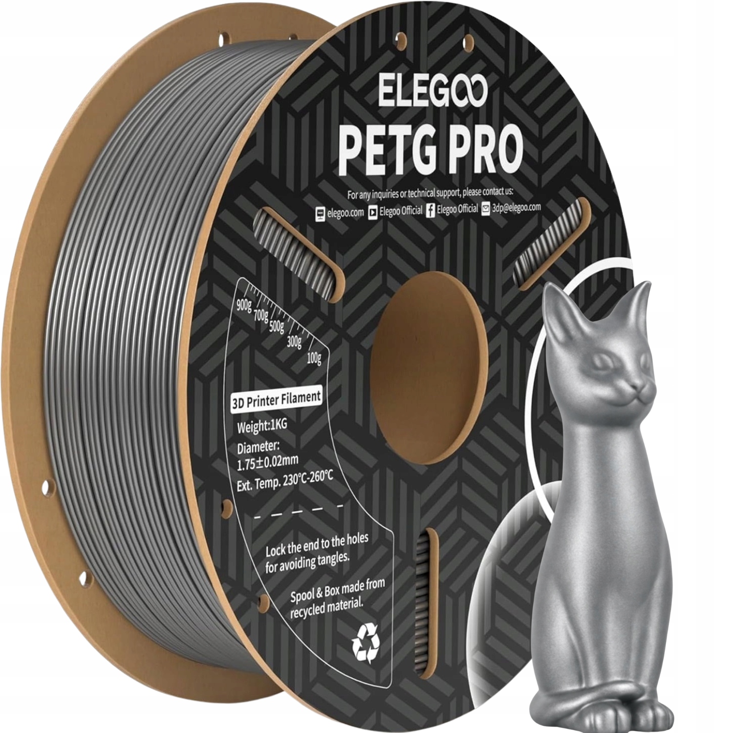 Filament Elegoo PETG Srebrny (SILVER)