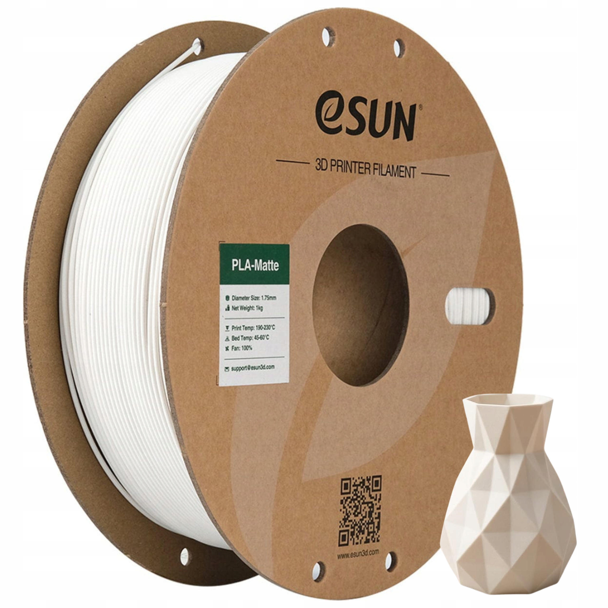 Filament eSUN PLA Biały Matowy (WHITE MATTE)