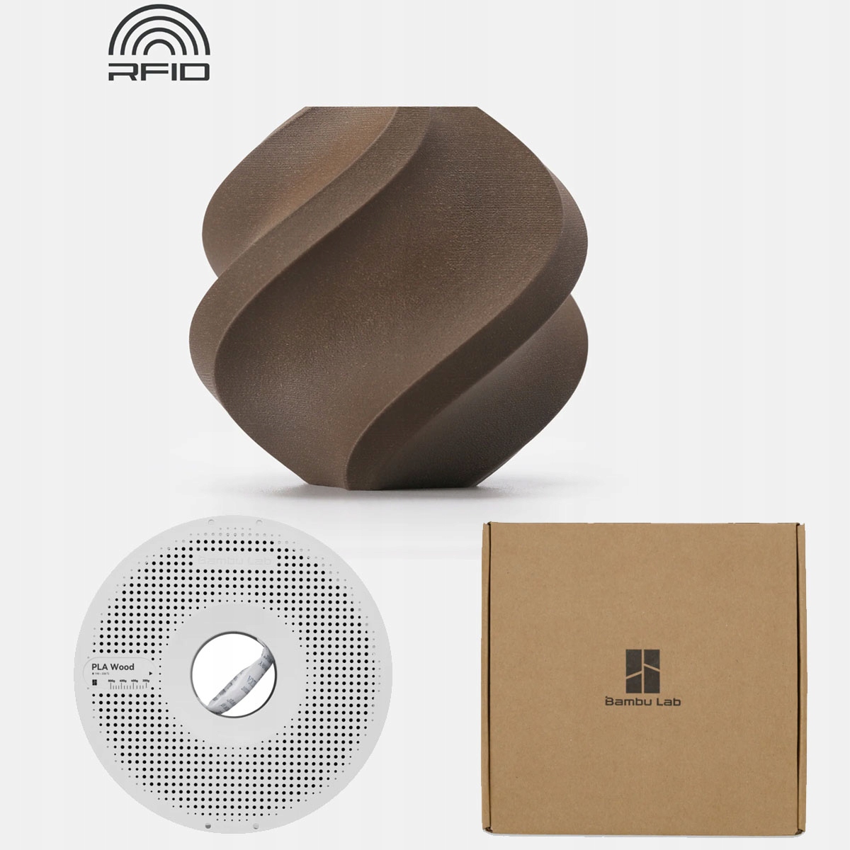 Filament Bambu Lab PLA Brązowy Drewniany (BROWN WOOD)