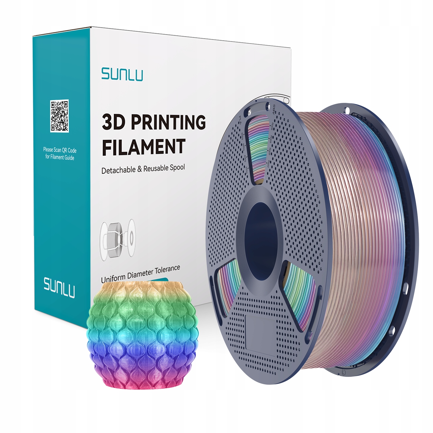 Filament SUNLU PLA  Tęczowy Przezroczysty (RAINBOW TRANSPARENT)
