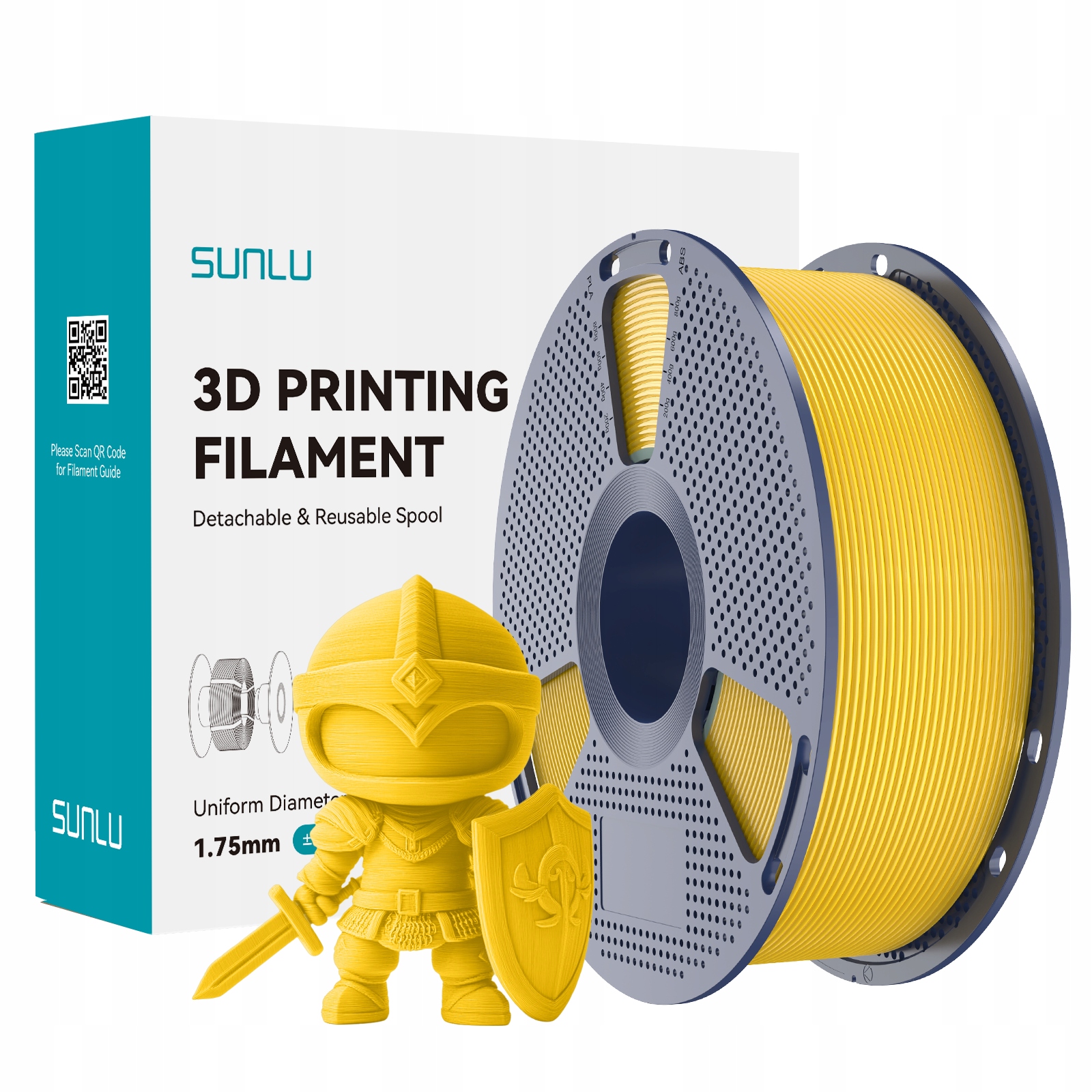 Filament SUNLU PLA Plus Żółty (YELLOW)