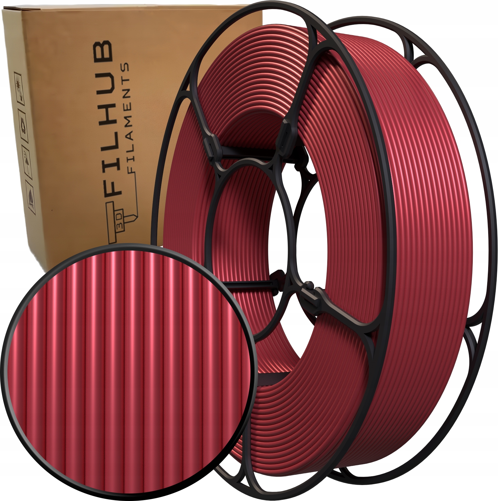 Filament FilHub PLA Czerwony Jedwabny (RED SILK)