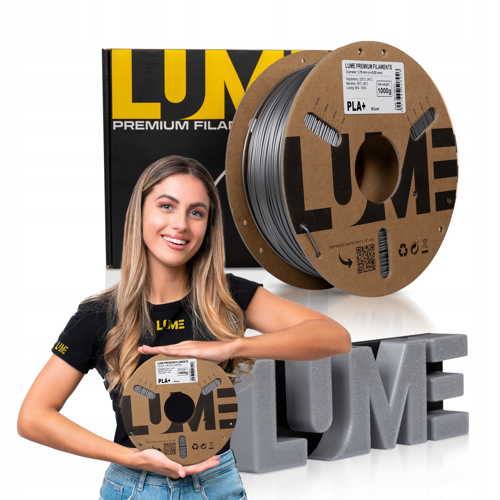 Filament LUME PLA Plus Srebrny (SILVER)
