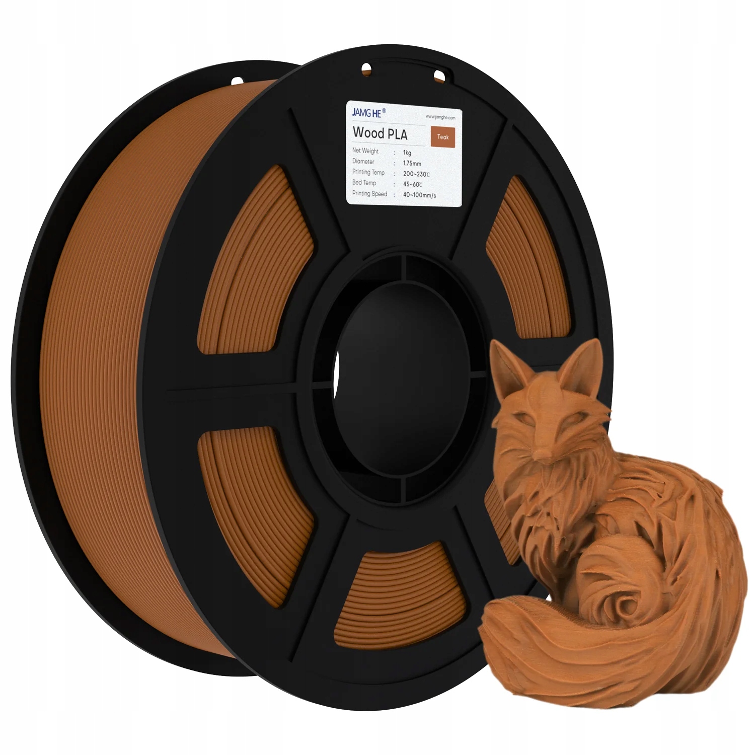 Filament Jamg He PLA Plus Brązowy Drewniany (BROWN WOOD)