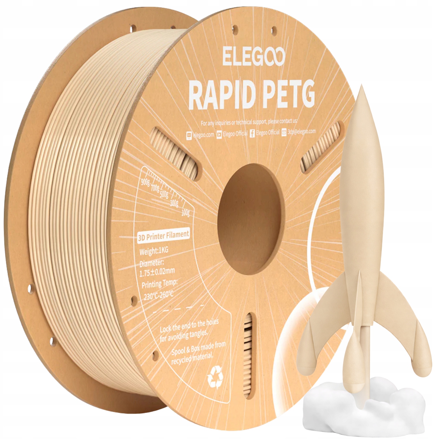 Filament Elegoo PETG Brązowy (BROWN)