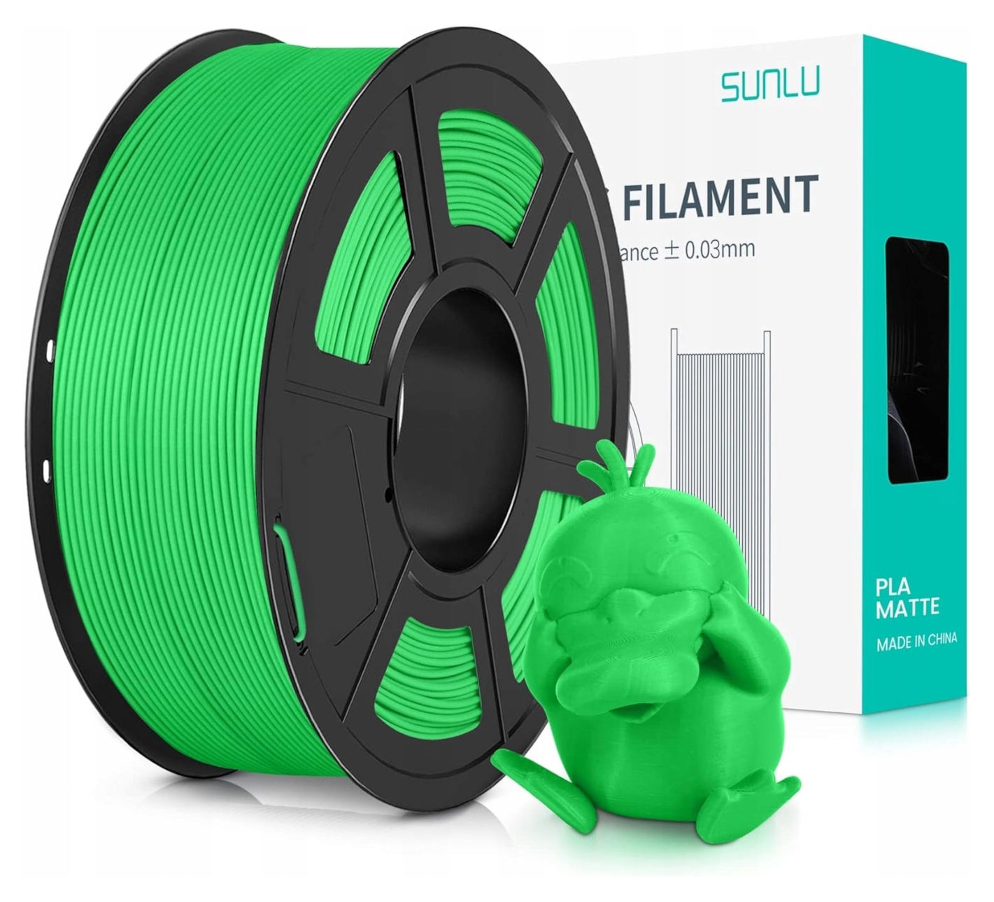 Filament SUNLU PLA Zielony Matowy (GREEN MATTE)
