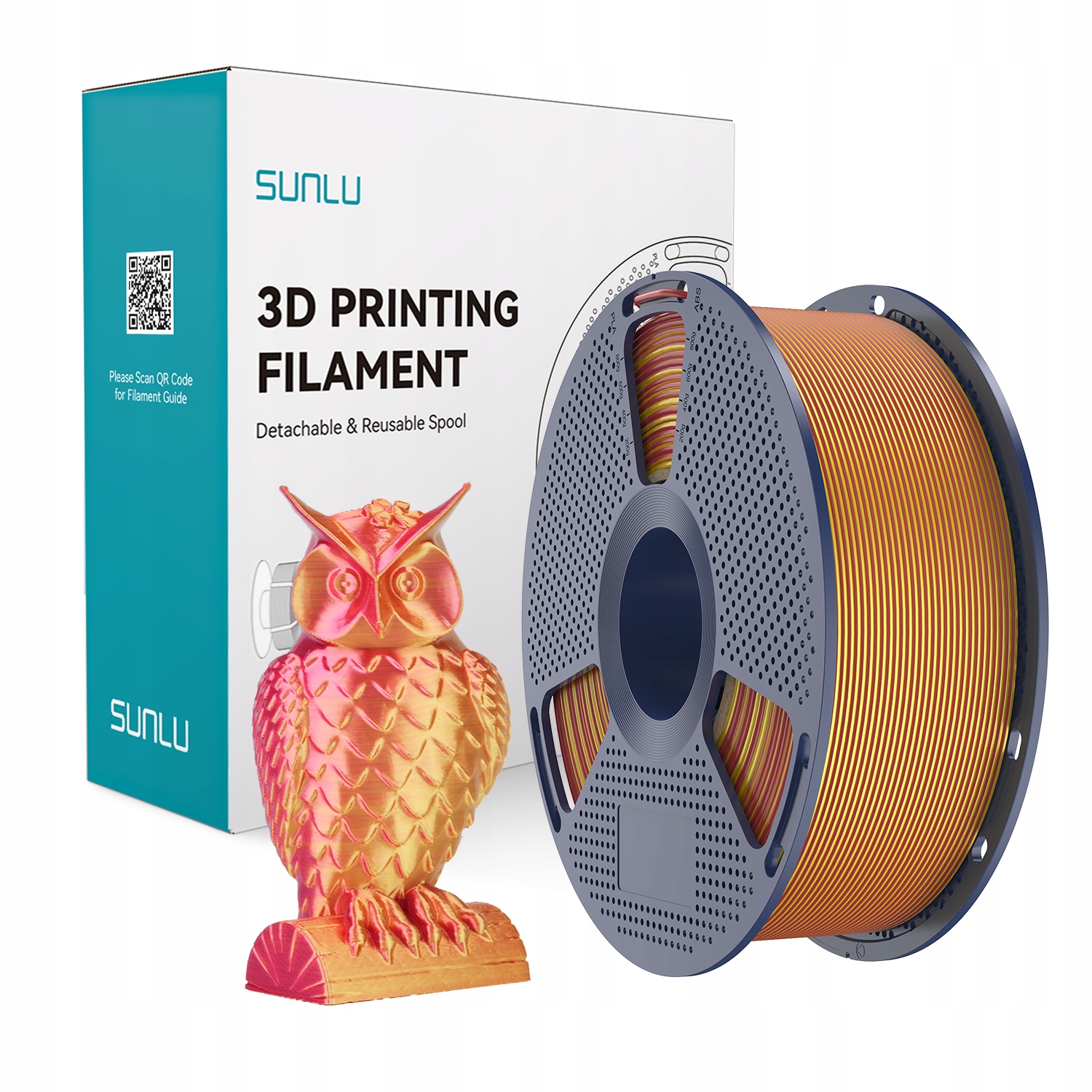 Filament SUNLU PLA Plus  Dwukolorowy Jedwabny (DUAL SILK)