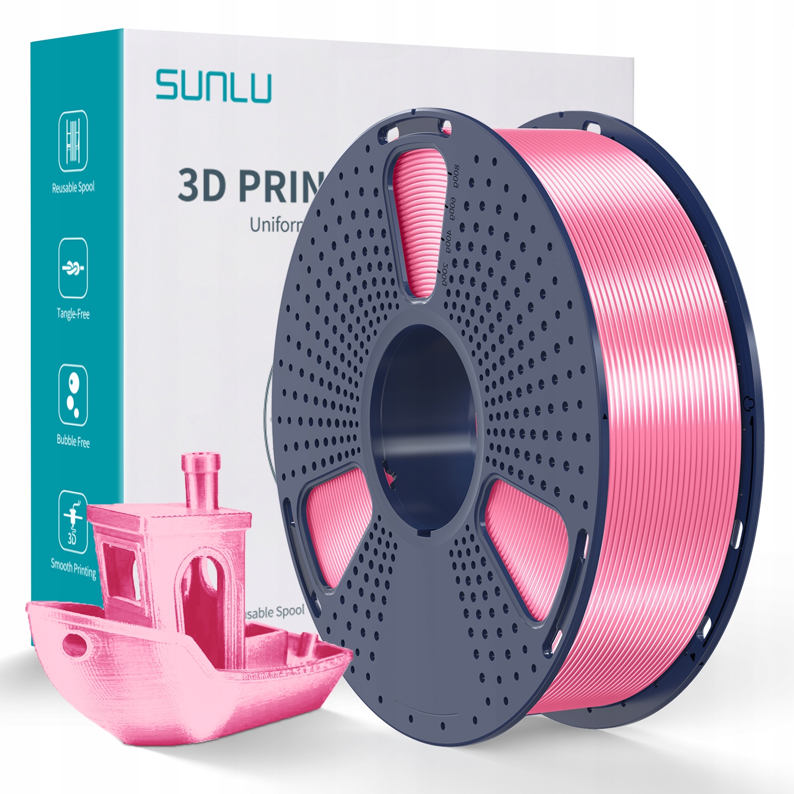 Filament SUNLU PLA Plus Różowy Jedwabny (PINK SILK)
