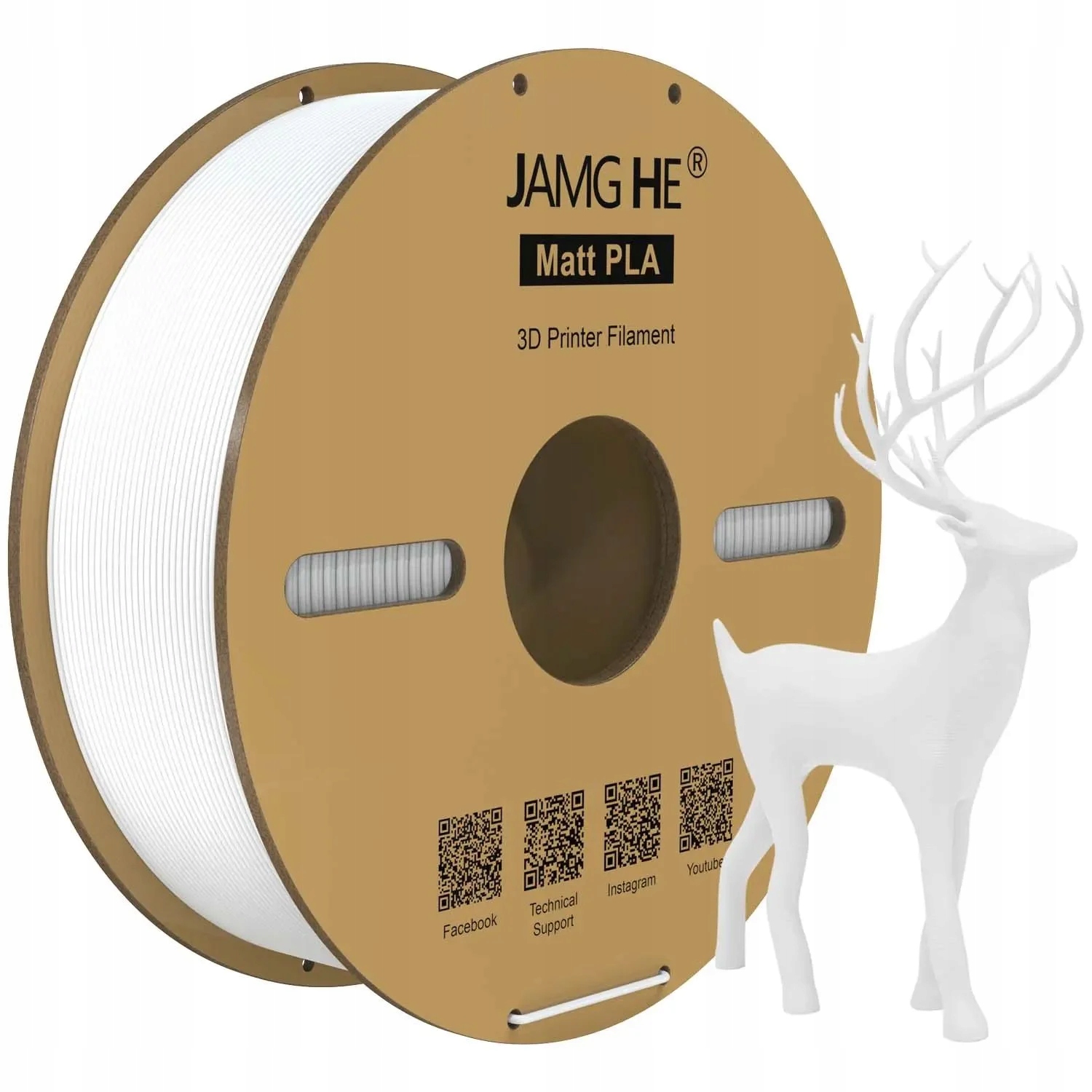Filament Jamg He PLA Biały Matowy (WHITE MATTE)
