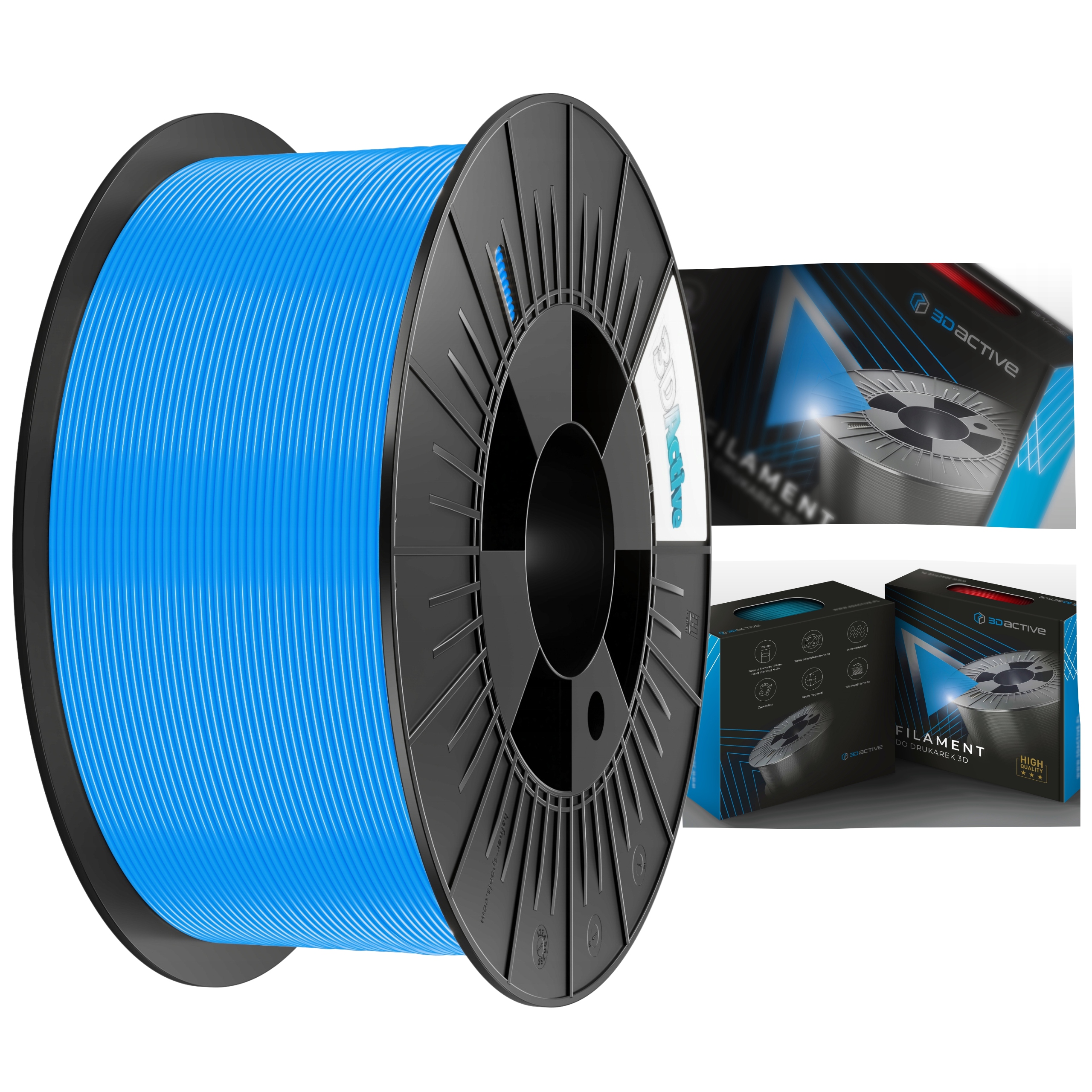 Filament 3DActive PLA Plus Niebieski (BLUE)