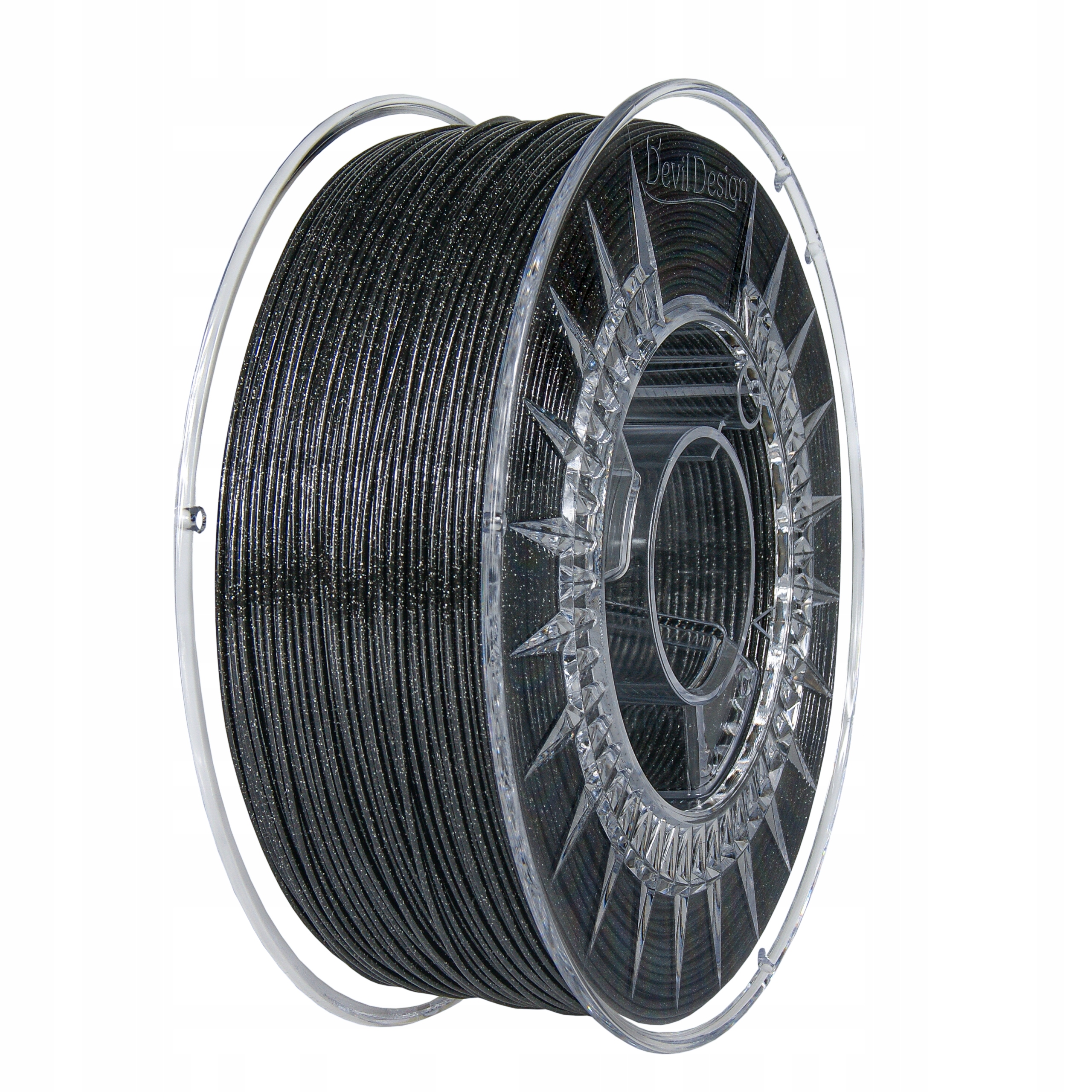 Filament DEVIL DESIGN PETG Czarny Brokatowy/Mieniący (BLACK GLITTER)