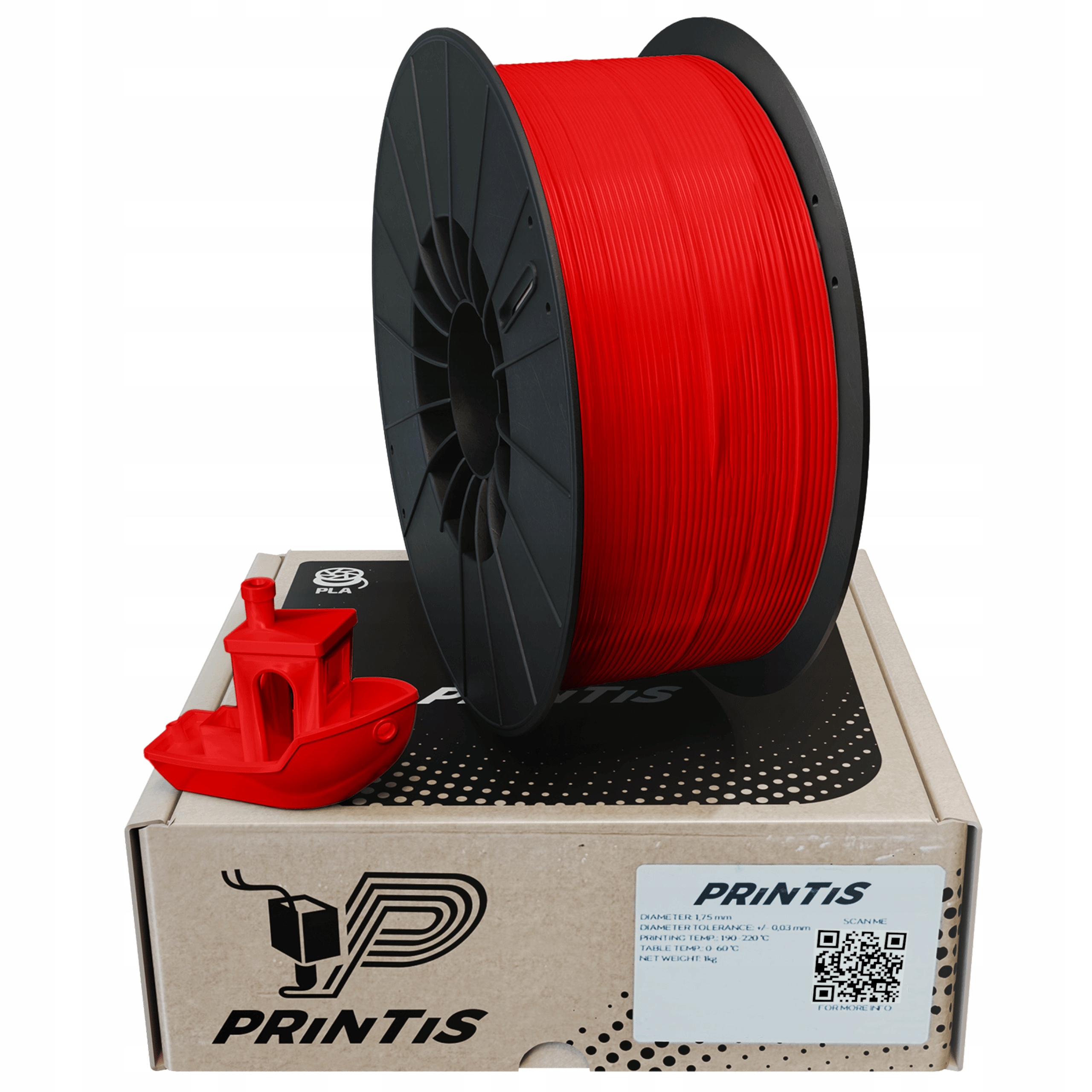 Filament null PLA Czerwony (RED)