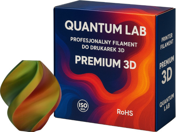 Filament Quantum PLA Plus  Tęczowy Jedwabny (RAINBOW SILK)