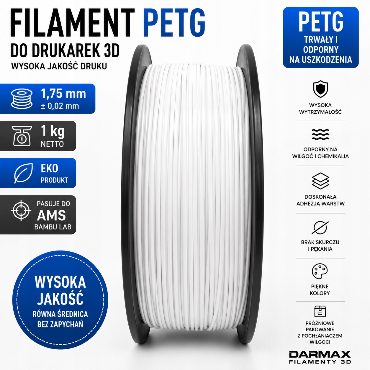 Filament null PETG Biały (WHITE)