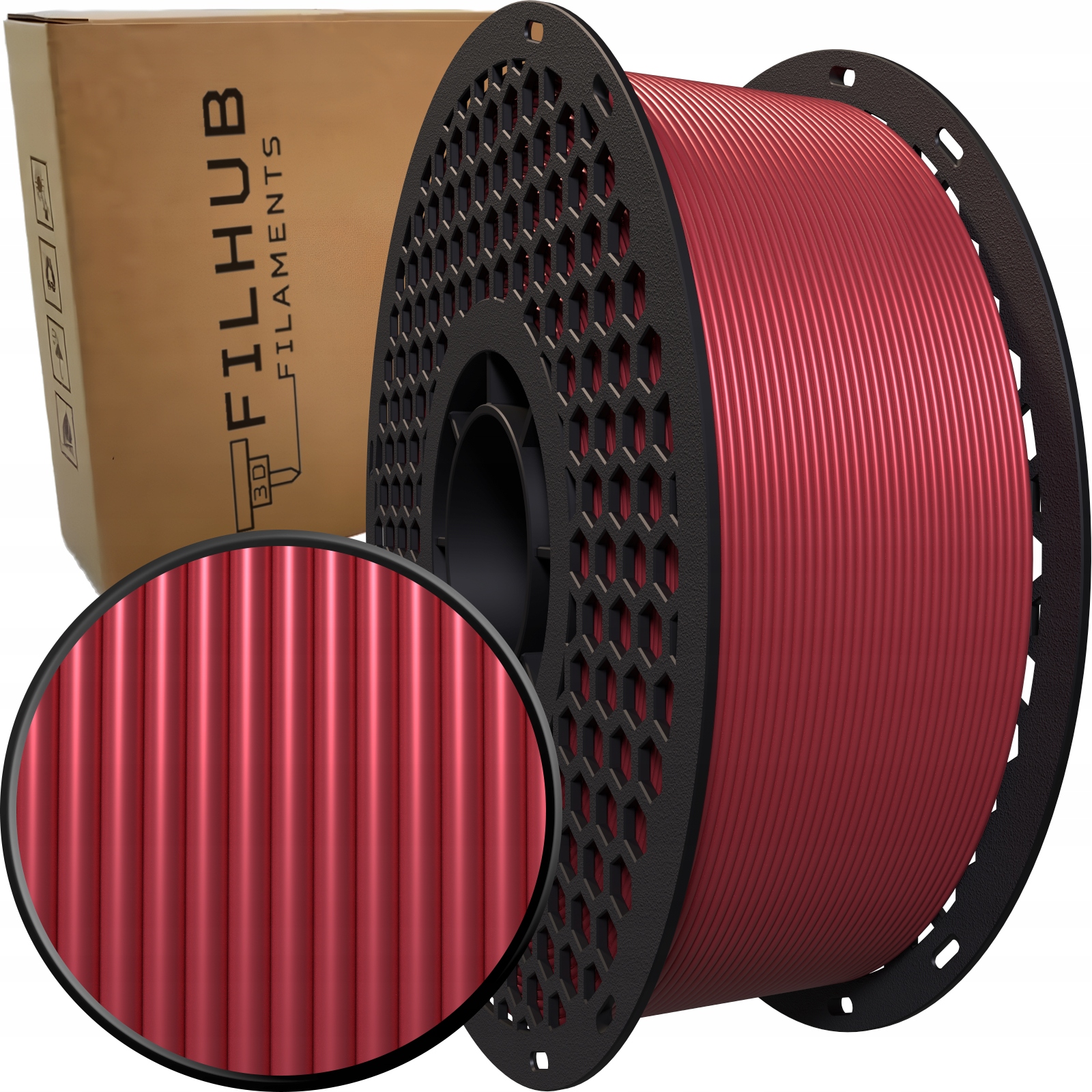 Filament FilHub PLA Czerwony Jedwabny (RED SILK)