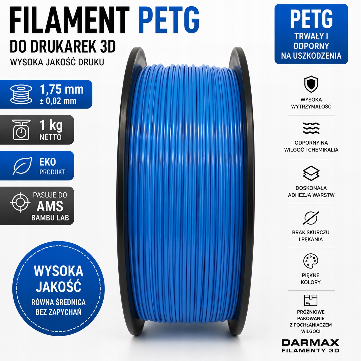 Filament null PETG Niebieski (BLUE)