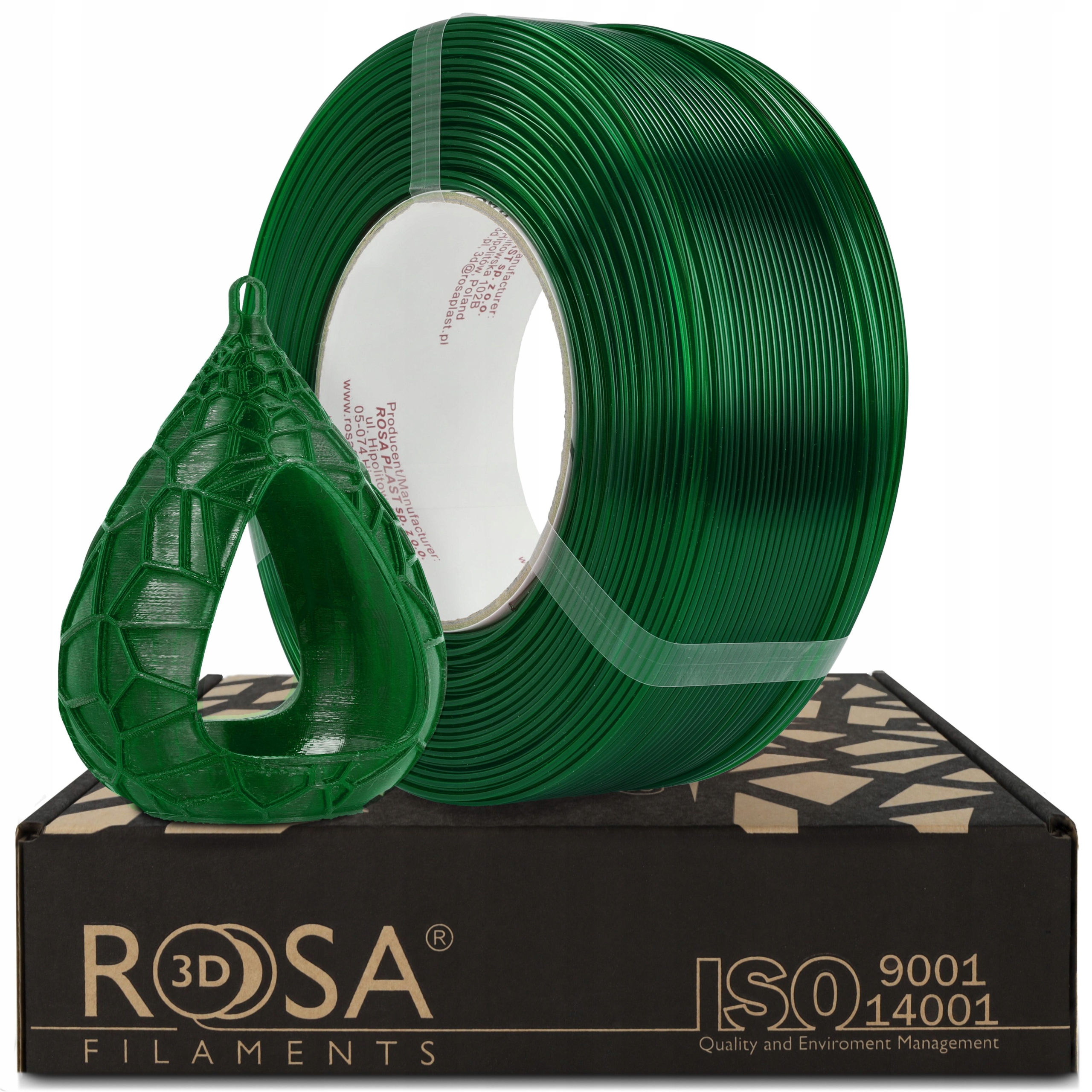 Filament ROSA 3D PETG High-Speed Zielony Przezroczysty (GREEN TRANSPARENT)
