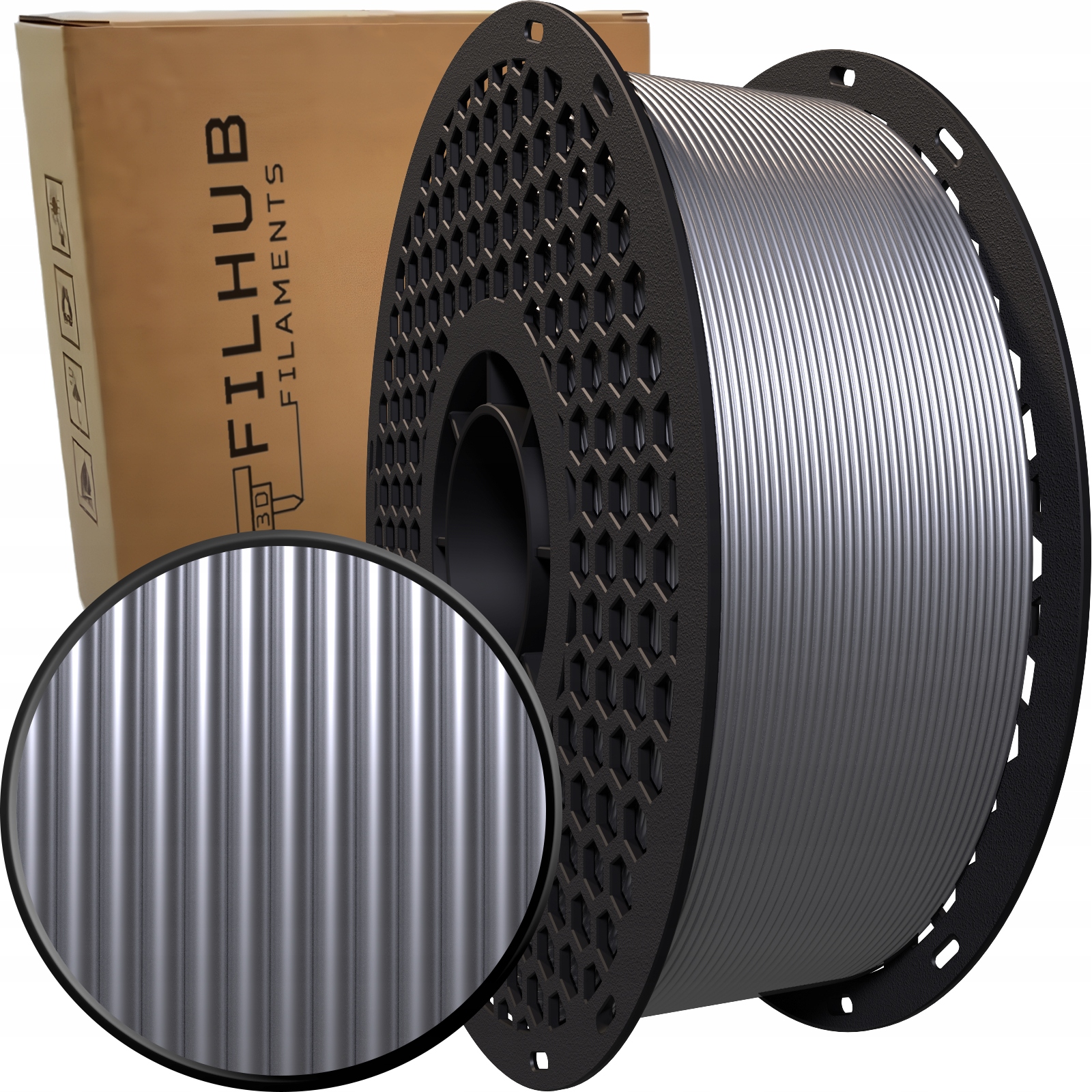 Filament FilHub PLA Srebrny Jedwabny (SILVER SILK)