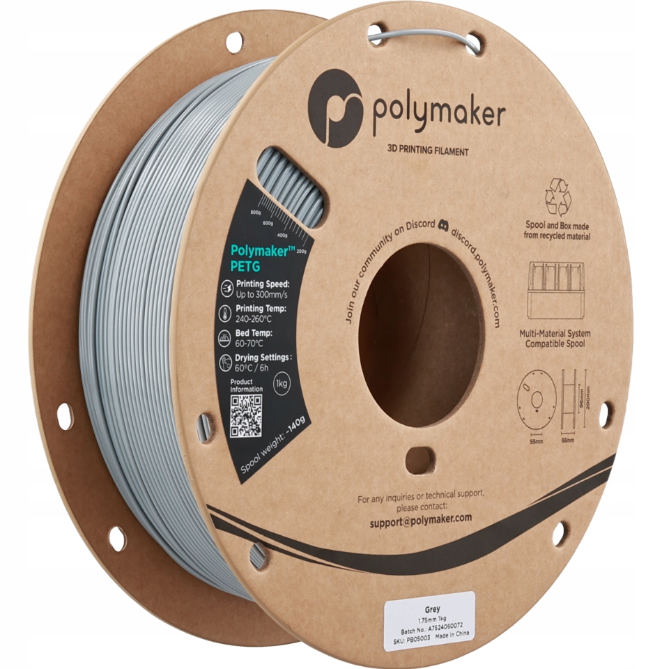 Filament Polymaker PETG Szary (GRAY)