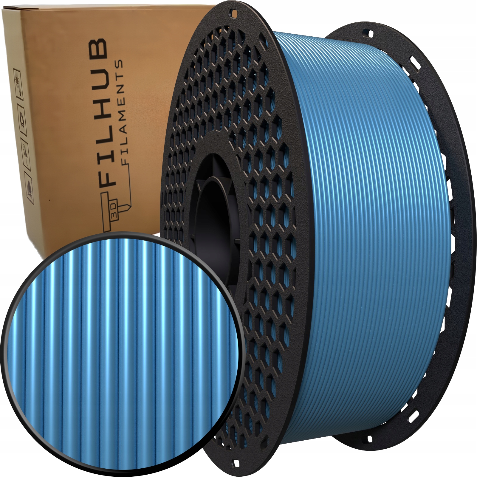 Filament FilHub PLA Niebieski Jedwabny (BLUE SILK)