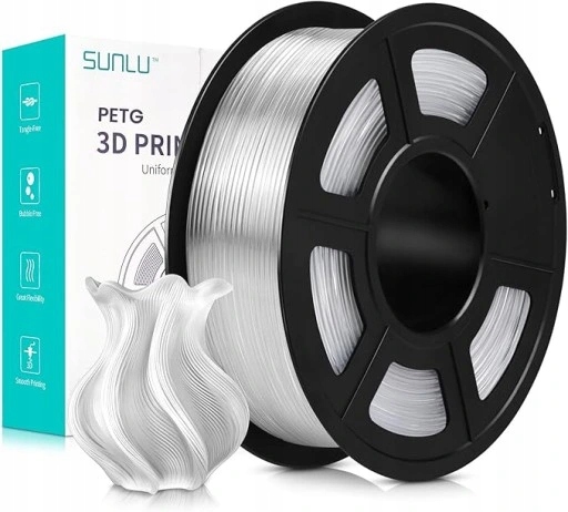 Filament SUNLU PETG Naturalny Przezroczysty (NATURAL TRANSPARENT)