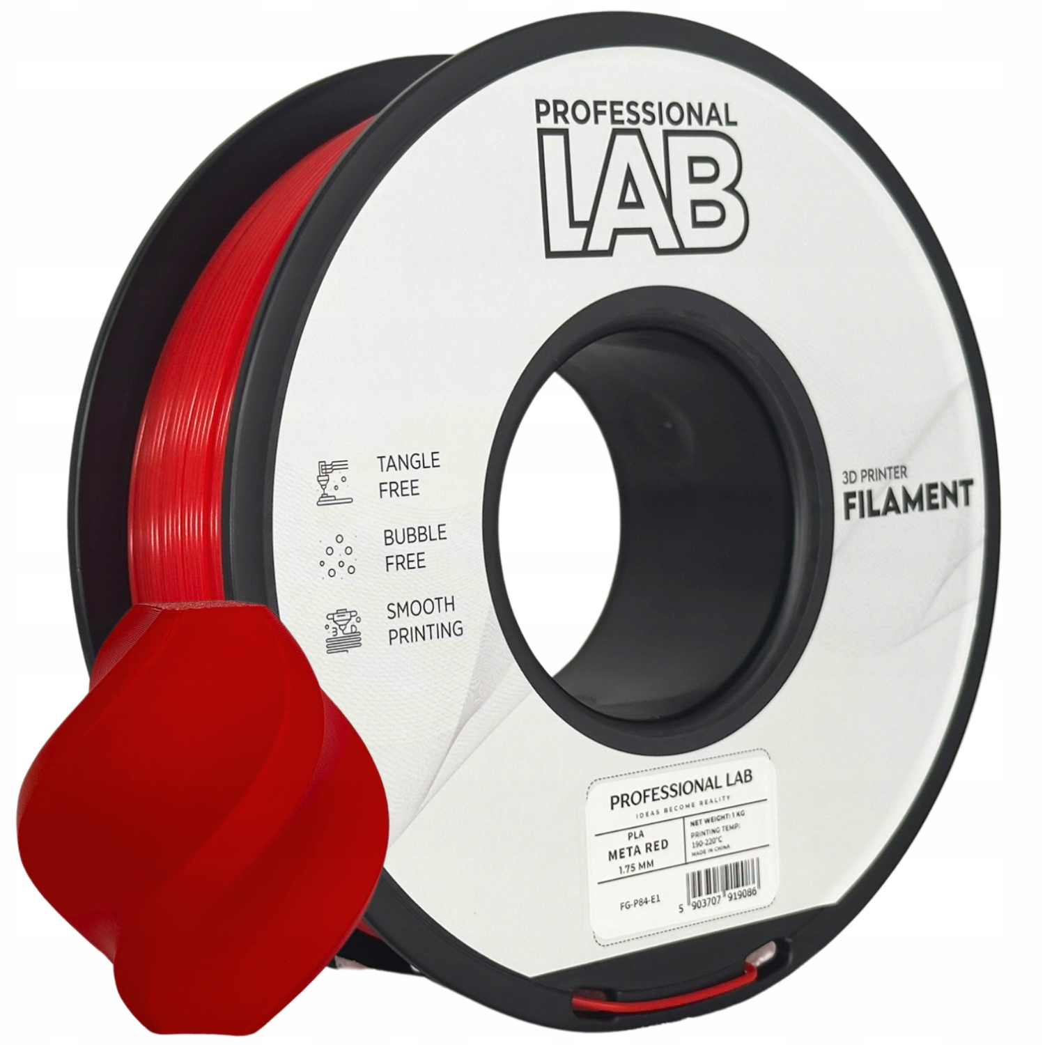 Filament null PLA Czerwony (RED)