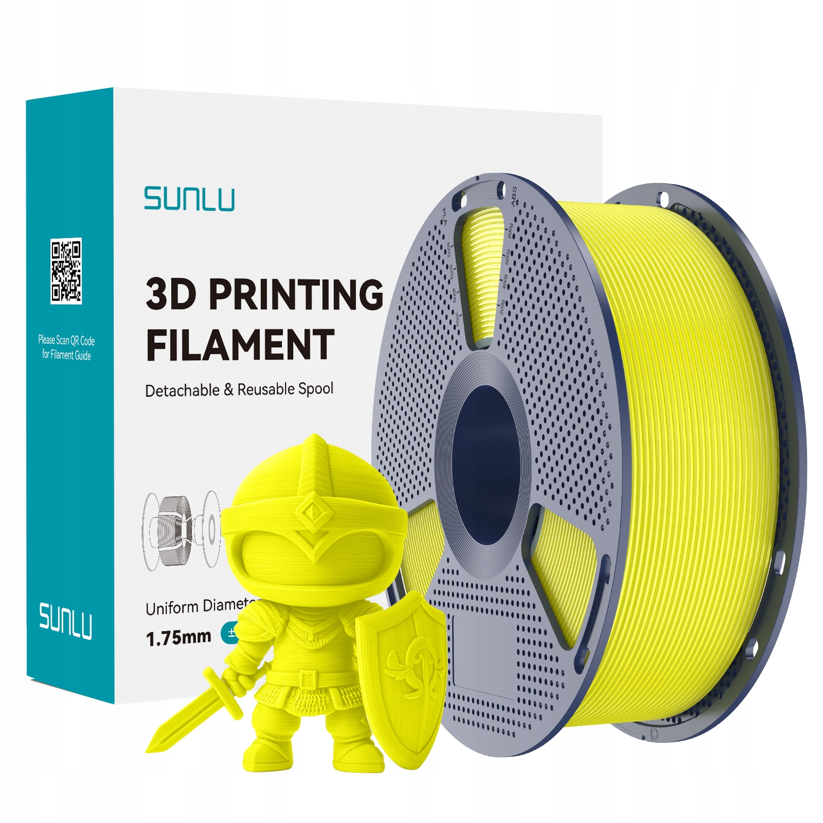 Filament SUNLU PLA Plus Żółty (YELLOW)