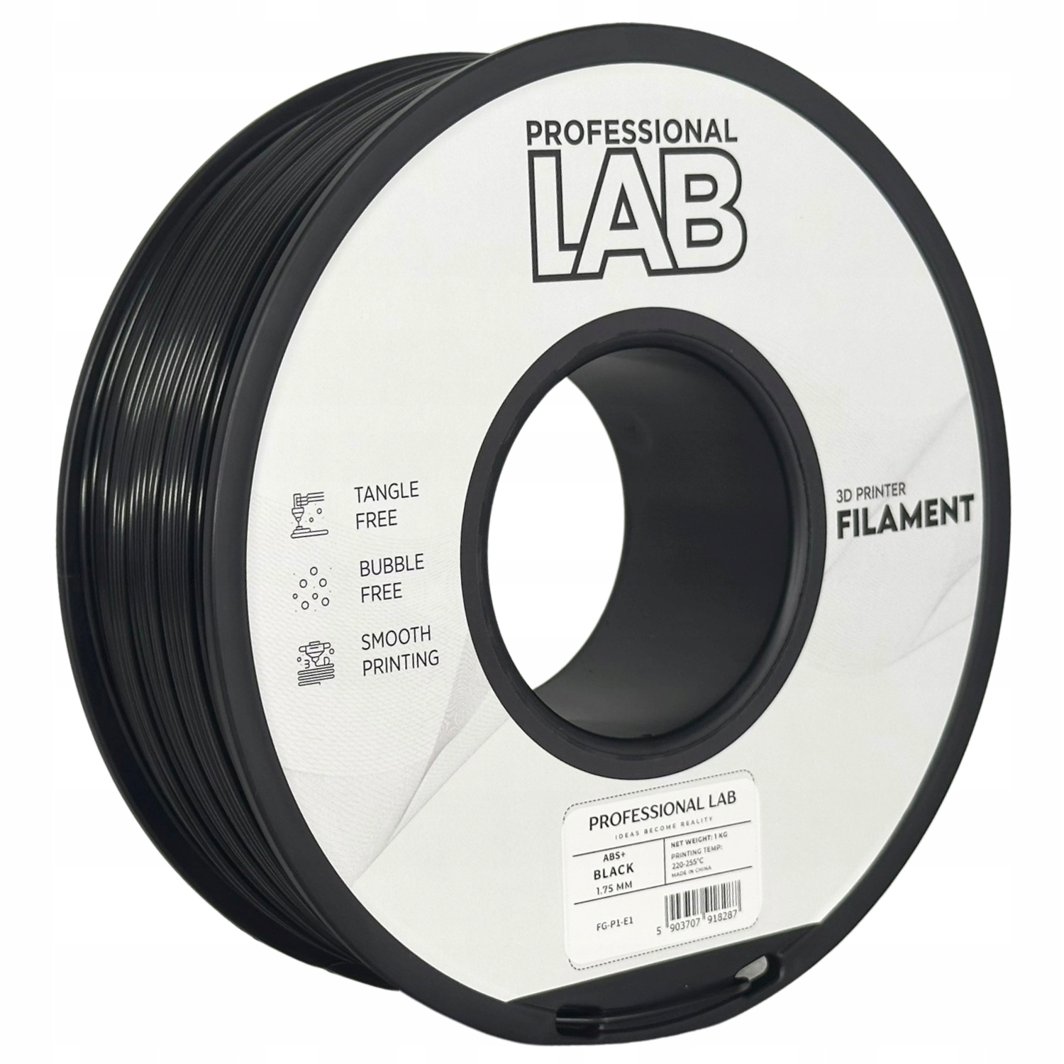 Filament null ABS Plus Czarny (BLACK)