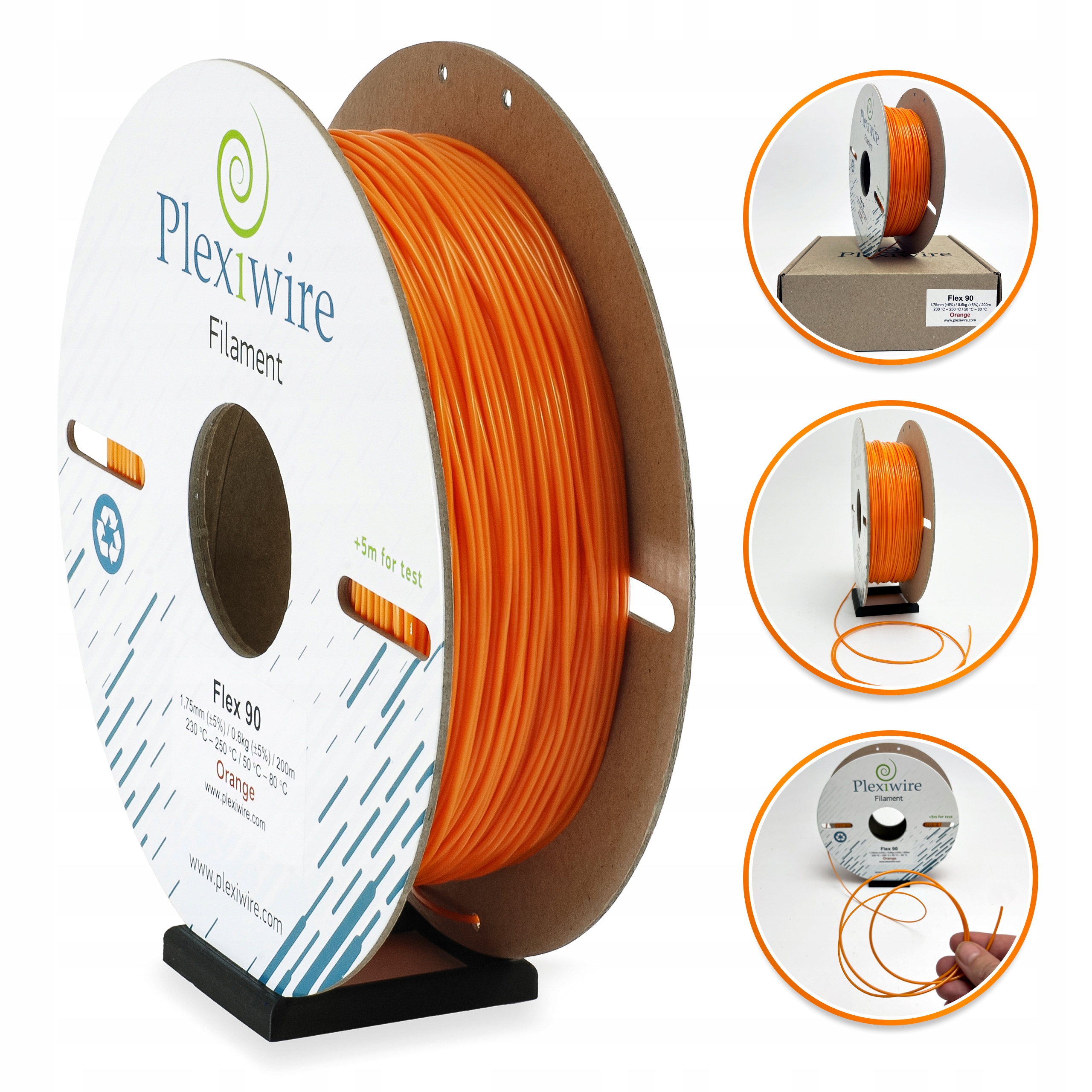 Filament Plexiwire TPU Pomarańczowy (ORANGE)