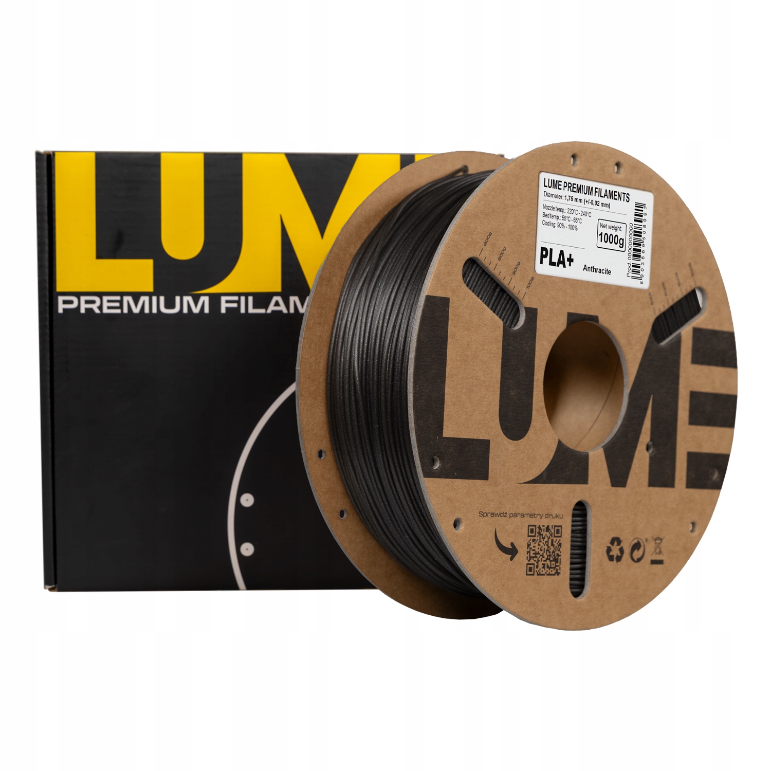 Filament LUME PLA Plus Czarny (BLACK)