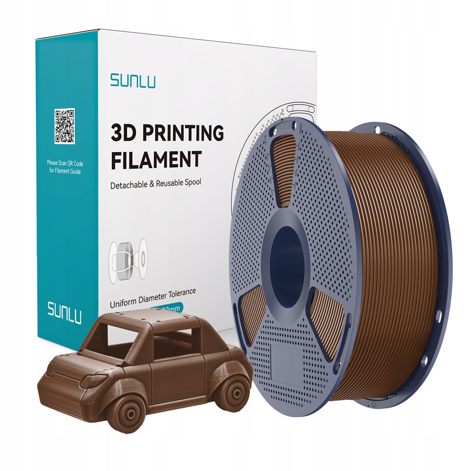 Filament SUNLU PETG Brązowy (BROWN)