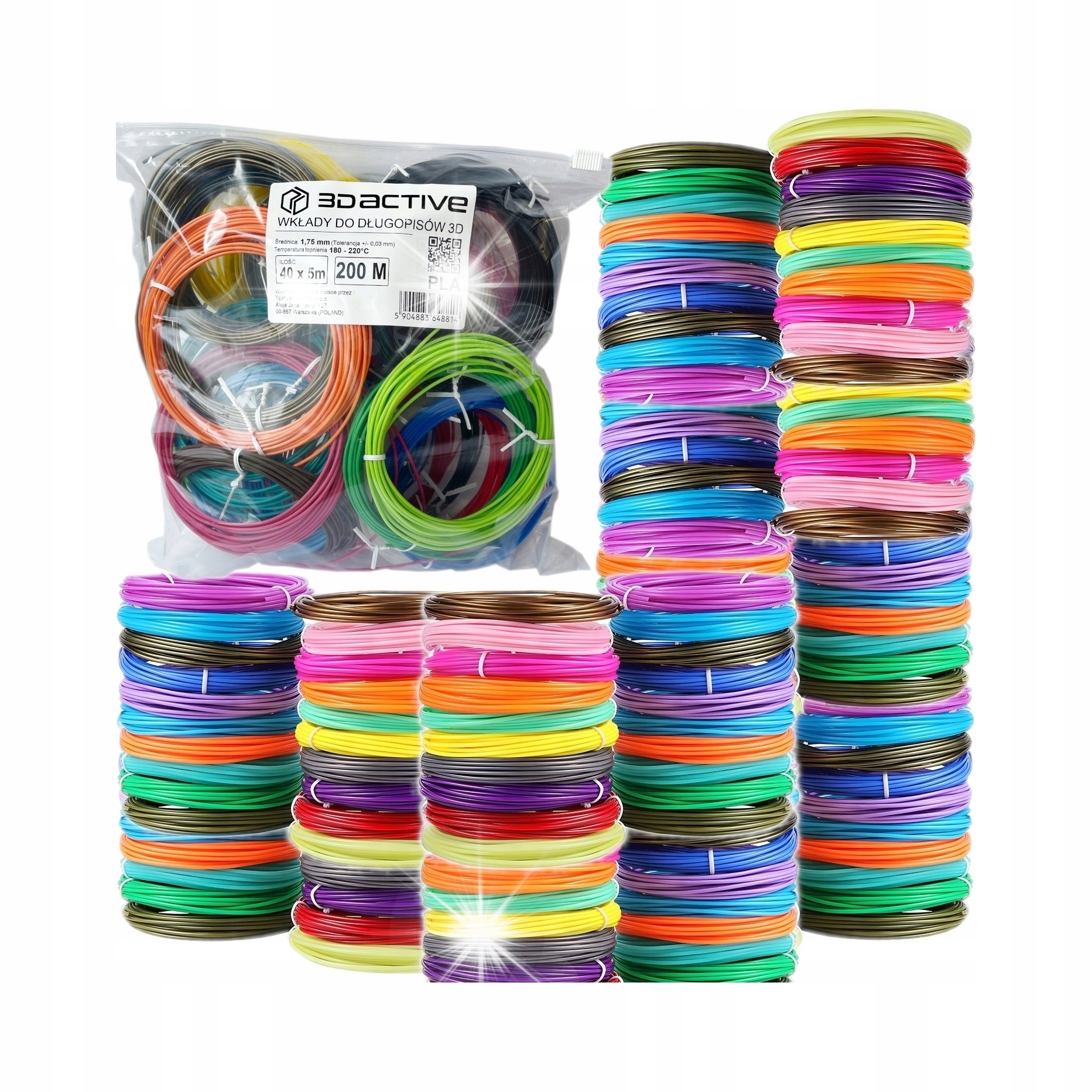 Filament 3DActive PLA  Tęczowy (RAINBOW)