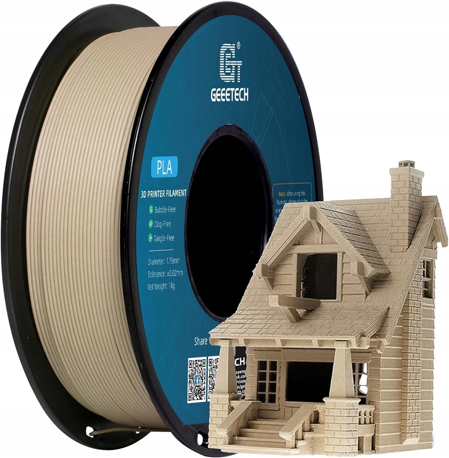 Filament GEEETECH PLA Brązowy Drewniany (BROWN WOOD)