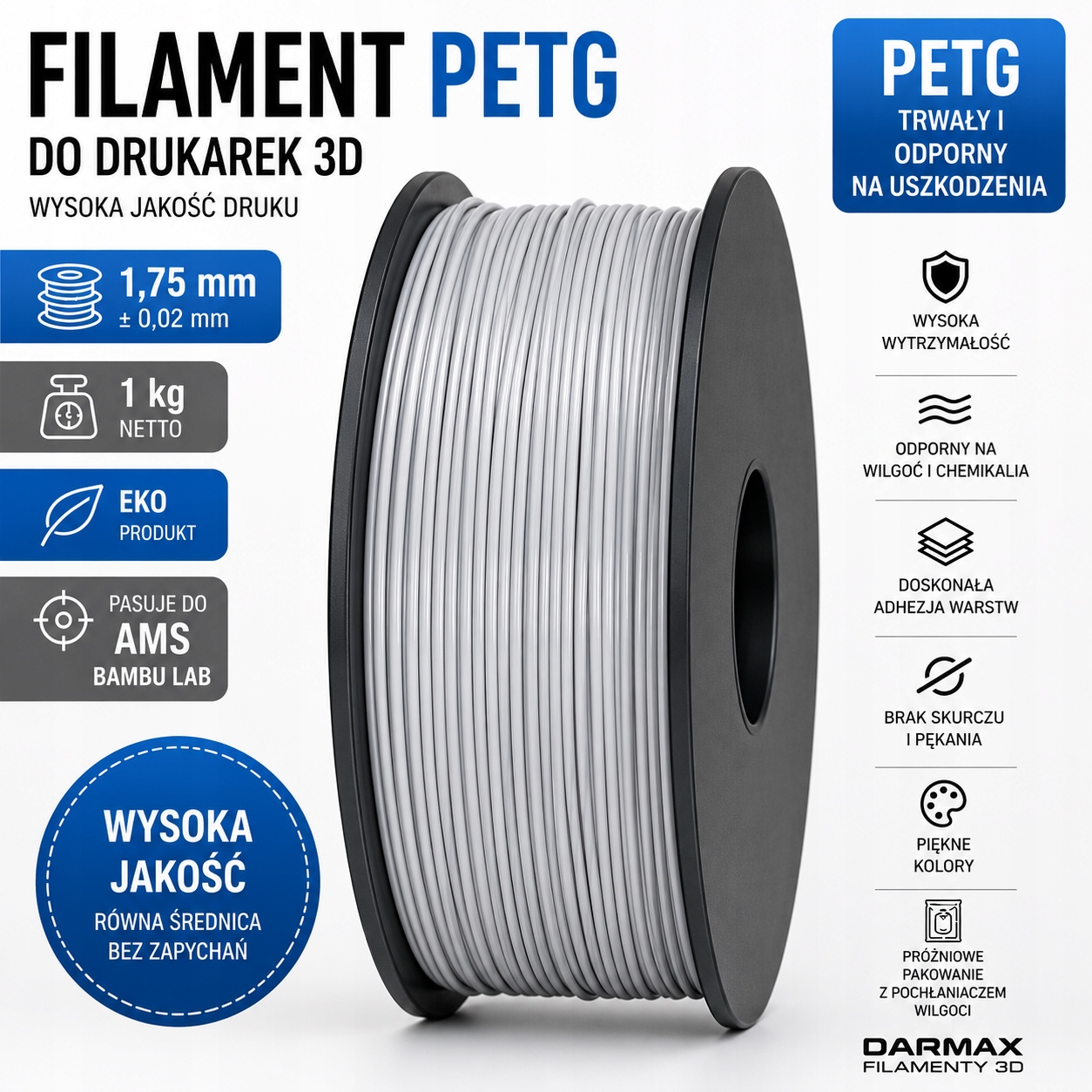 Filament null PETG Szary (GRAY)