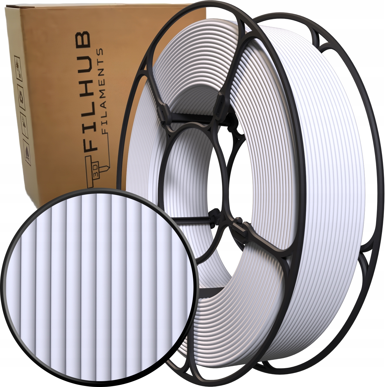 Filament FilHub PETG High-Speed Biały Matowy (WHITE MATTE)