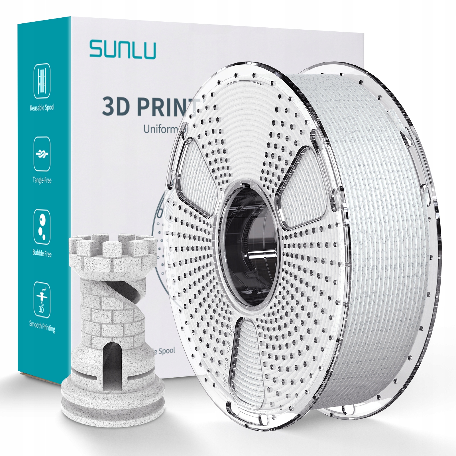 Filament SUNLU PLA High-Speed Szary Teksturowany (GRAY TEXTURED)