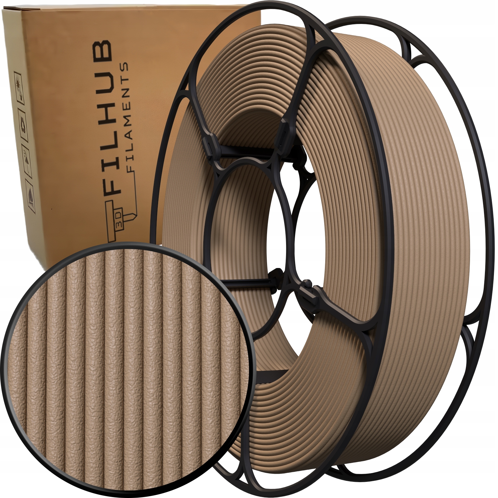 Filament FilHub PLA Brązowy Drewniany (BROWN WOOD)