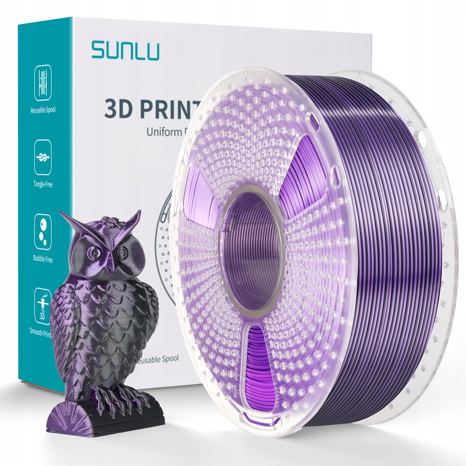 Filament SUNLU PLA Plus  Dwukolorowy Jedwabny (DUAL SILK)